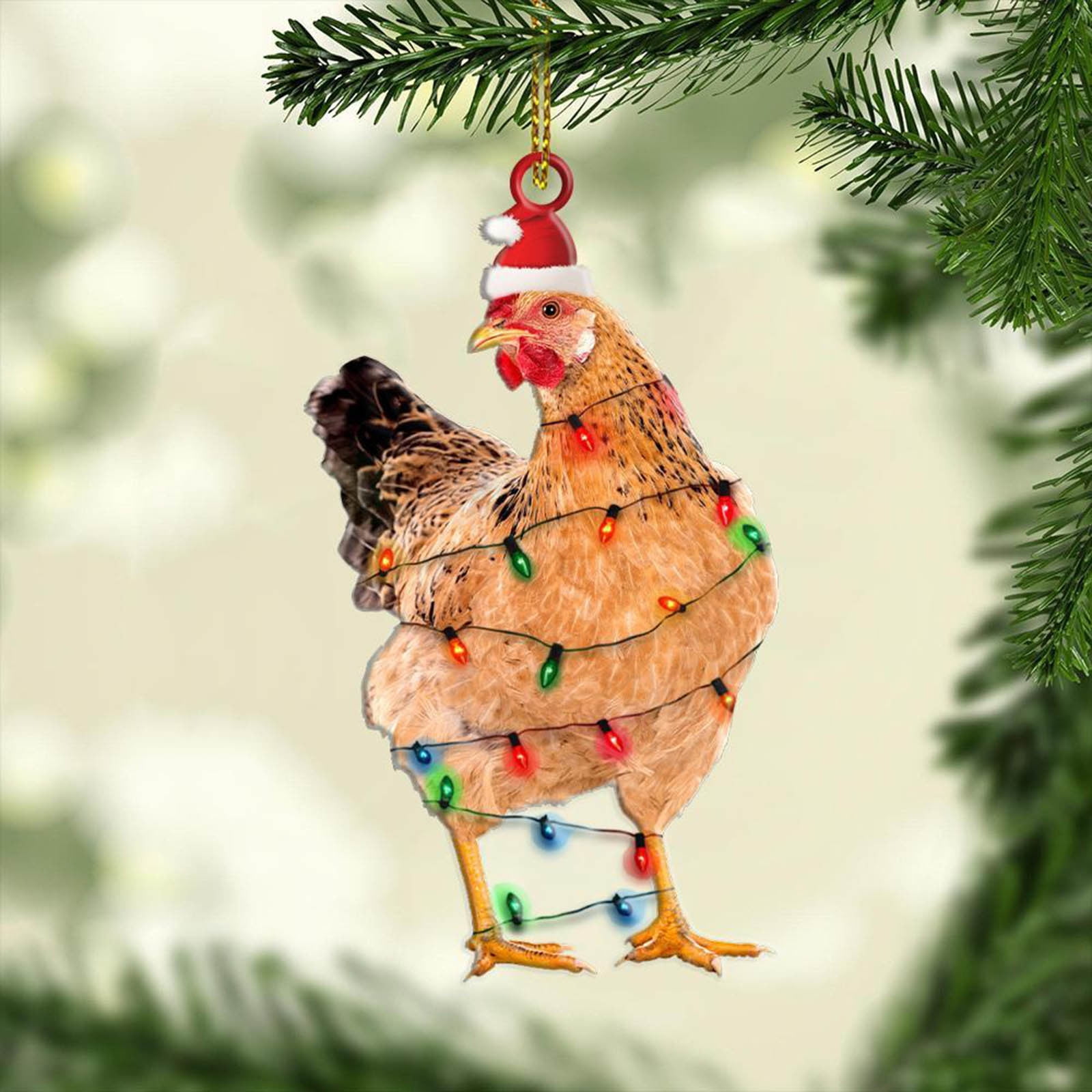 EQWLJWE Christmas Tree Rooster Ornaments Chicken Christmas Hens Christmas  Tree Decoration Hanging Ornament Thanksgiving Day Christmas Decorations for