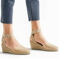 thumbnail image 1 of EQWLJWE Comfortable Sandals for Women Dressy Summer Sandal Comfortable Closed Toe Walking Flat Sandal Non Slip Straw Woven Flats for Travel Vacation Holiday, 1 of 4