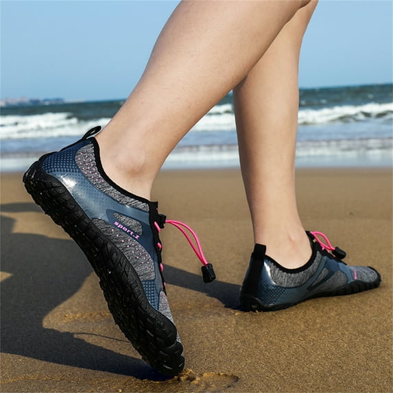 EQWLJWE Couple Beach Shoes Swimming Shoes Water Shoes Barefoot Quick Dry Aqua Shoes Mens Sneakers Holiday Clearance