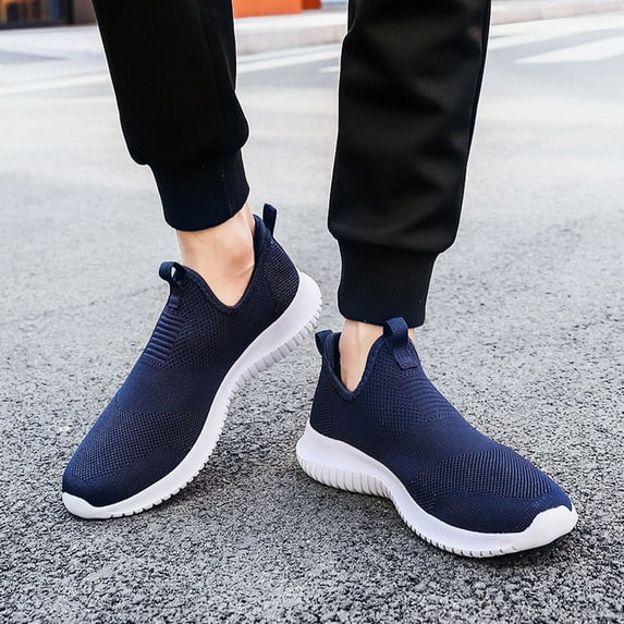 EQWLJWE Couple Woven Breathable Casual Shoes Ultra Light Hollow Soft Bottom Mesh Shoes Mens Sneakers Holiday Clearance