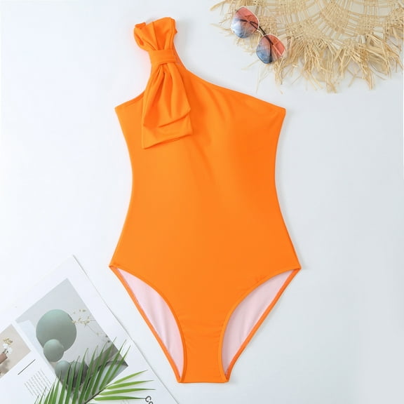 EQWLJWE Cute Swimsuits for Women's Underwire One Piece Swimsuits Solid Color Tight Fitting Bathing Suits Summer Swimwear for Summer Plan