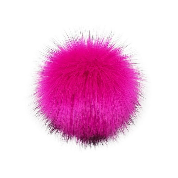 EQWLJWE DIY Knitting Hats Accessires-Faux Fake Fur Pom Pom Ball with Press Button Plush Hat Holiday Clearance