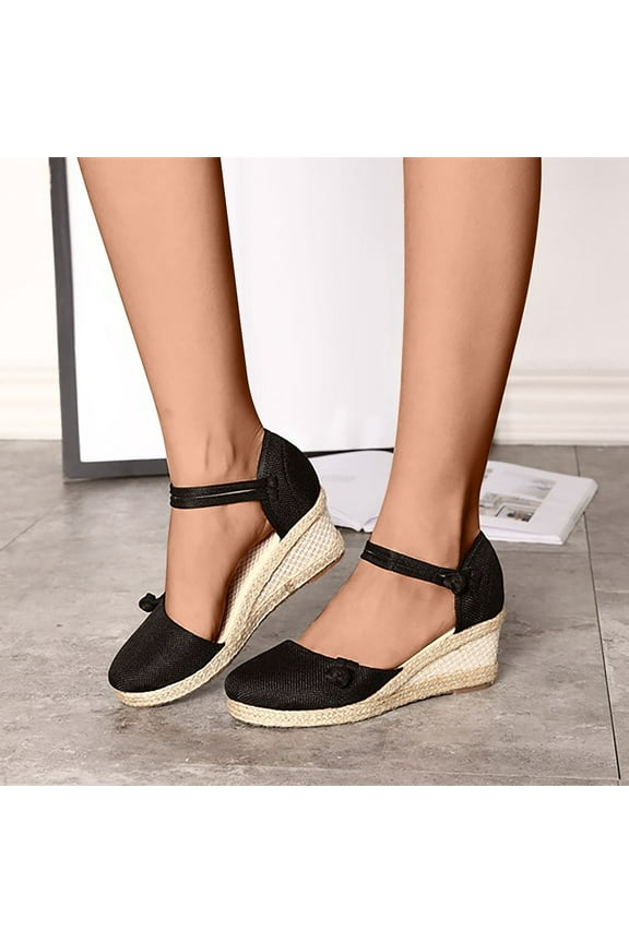 Dress Sandals for Women's High Heel Sandals,Comfy Closed Toe Ankle Strap Platform Wedge Heel Pumps Hollowed Out Party Sandals for Photoshot