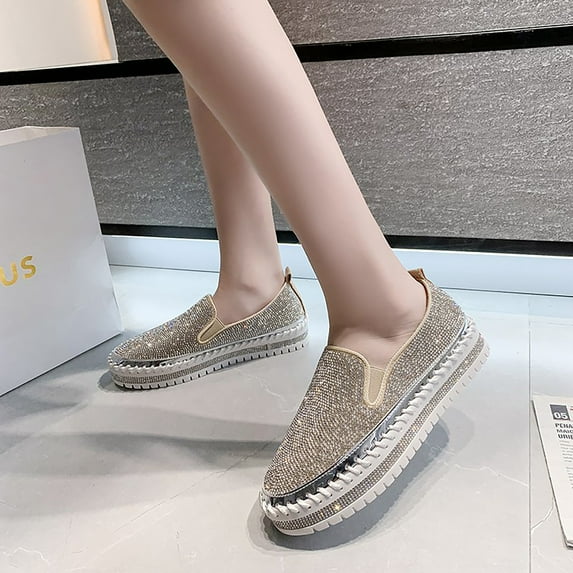 EQWLJWE European And American Large Size Flat Shoes Women's New Casual Loafers Women's Flat Shoes Holiday Clearance