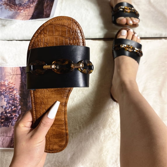 EQWLJWE Fashion Women's Casual Shoes Breathable Outdoor Leisure Sandals Slippers Women's Slippers Holiday Clearance