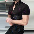 thumbnail image 1 of EQWLJWE Fishing Shirts for Men's Geometric Beach Shirts Casual Button Up Short Sleeves 3D Non Positioning Printed Shirt Party Outfit Fun Holiday Costumes for Outdoor Activities, 1 of 5