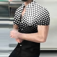 thumbnail image 1 of EQWLJWE Fishing Shirts for Men's Geometric Beach Shirts Casual Button Up Short Sleeves 3D Non Positioning Printed Shirt Party Outfit Fun Holiday Costumes for Valentine's Day, 1 of 5