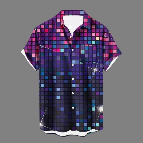 EQWLJWE Fishing Shirts for Men Novelty Vintage Unpositioned Printed Short Sleeve Button Down Valentine/New Year Beach Party Casual Shirts for School