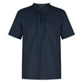 thumbnail image 1 of EQWLJWE Fishing Shirts for Men's Casual Solid Color Short Sleeve Stand Collar Drawstring Shirts Loose Fit Dress Shirts for Home Leisure, 1 of 4