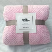 EQWLJWE Fleece Throw Blanket for Couch, Solid Color Office Nap Blanket Soft Fluffy Lightweight Blanket for All Season 27.5"X39.3" Pink