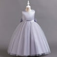 thumbnail image 1 of EQWLJWE Floral Flower Girl Dress for Wedding Girls Pageant Party Princess Communion Tulle Bowknot Ball Gown for Easter (Gray,9-10 Years), 1 of 5