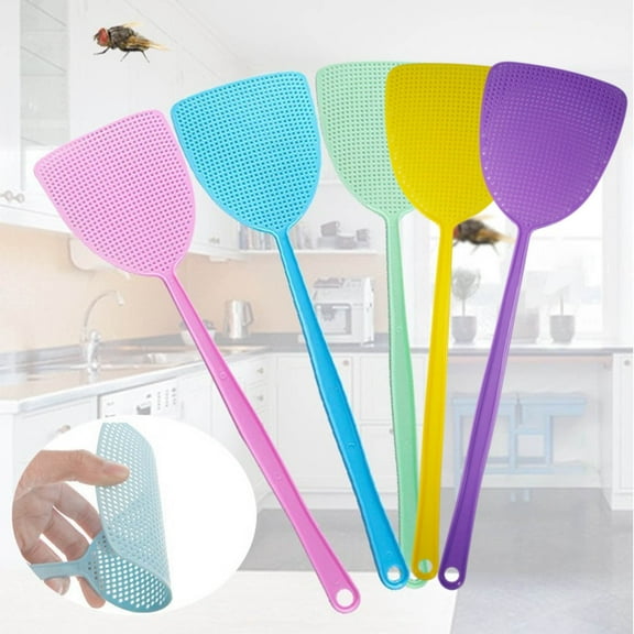 EQWLJWE Fly Swatter, 5 Pack Plastic Fly Swatters 17.5“ Strong Flexible Manual Set Pest Control Perfect for Flies, Mosquitoes, Horse Flies, Wasps, Insects