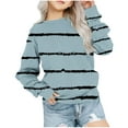 thumbnail image 1 of EQWLJWE Girls Striped Color Block Sweatshirts Kids Tie Dye Crewneck Long Sleeve Pullover Tops Light Blue for 1-2 Years, 1 of 5