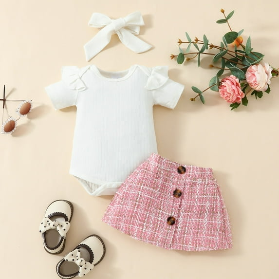EQWLJWE Girls'Summer Outfit Round Neck Fashion Baby Sleeveless Blouse Solid Color Jumpsuit Thin Crawler for Daily Wear (Pink,9-12 months)
