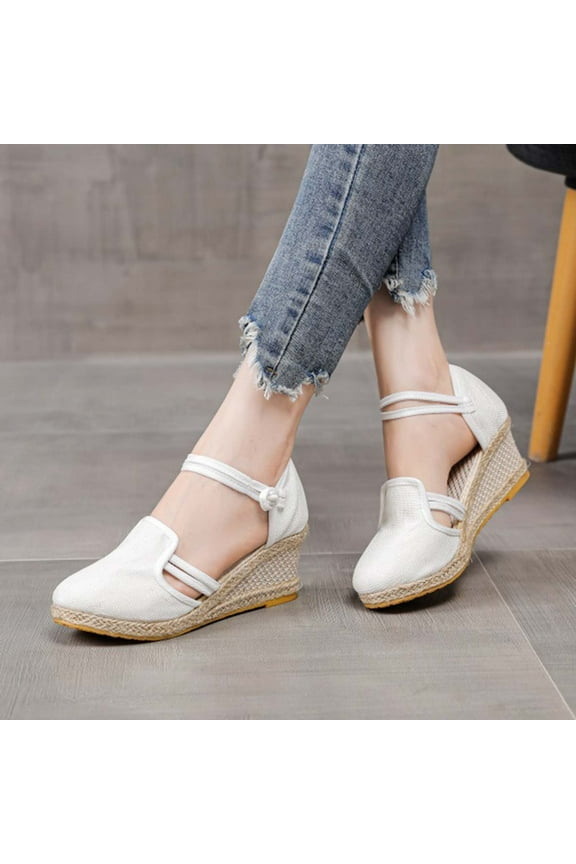 Guess Sandals for Women's High Heel Sandals,Comfy Closed Toe Ankle Strap Platform Wedge Heel Pumps Hollowed Out Party Sandals for Anniversary Graduation