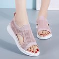 thumbnail image 1 of EQWLJWE Guess Sandals for Women Mesh Wedges Sandals Open Toe Breathable Comfort Hollow Out Casual Lightweight Sandals for City Strolls, 1 of 5