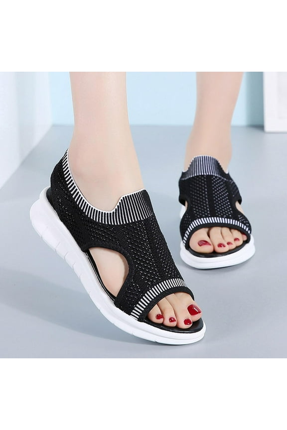 Guess Sandals for Women Mesh Wedges Sandals Open Toe Breathable Comfort Hollow Out Casual Lightweight Sandals for School College Library