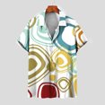 thumbnail image 1 of EQWLJWE Gym Shirts Men Novelty Geometric Printed Short Sleeve Button Down Valentine/New Year Beach Party Casual Shirts for Outdoor Activities, 1 of 5