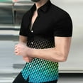 thumbnail image 1 of EQWLJWE Gym Shirts Men's Geometric Beach Shirts Casual Button Up Short Sleeves 3D Non Positioning Printed Shirt Party Outfit Fun Holiday Costumes for Valentine's Day, 1 of 5