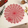 thumbnail image 1 of EQWLJWE Halloween Spider Web Placemats, Vinyl Placemat Hollow Out Design 15"*15" Black Spiderweb Placemats Functional Mat Halloween Table Mats for Dining Table Durable Non-Slip Washable, 1 of 5