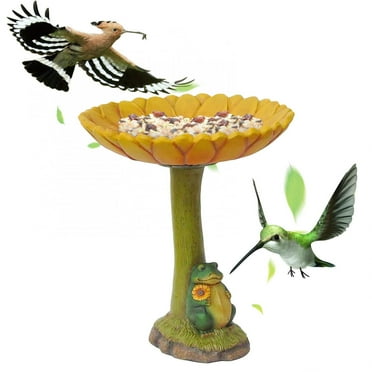 EQWLJWE Handmade Standing Resin Bird Bath Bowl, Garden, Yard, and Patio Decor