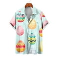 thumbnail image 1 of EQWLJWE Hawaiian Shirts for Men Trendy Easter Day Button Down Shirt Fun Easter Eggs Print Short Sleeve Tropical Holiday Top for Outdoor Activities, 1 of 5