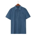 thumbnail image 1 of EQWLJWE Hawaiian Shirts for Mens Button Down Golf Shirts Summer Solid Color Short Sleeve T Shirts Casual Business Dress Shirts for Outdoor Activities, 1 of 4