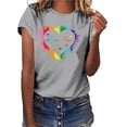 thumbnail image 1 of EQWLJWE Heart Shirts Tops Womens Valentine's Day T Shirt Short Sleeve Mother's Day Graphic Print Tee, 1 of 4