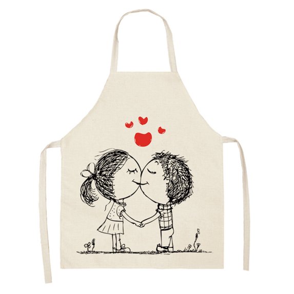 EQWLJWE Kitchen Cooking Aprons for Women Men Waterproof Bib Apron with Pockets Adjustable Chef Apron Red Hearts