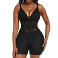thumbnail image 1 of EQWLJWE Lace Shapewear Bodysuit for Women Charming Deep V Sleeveless Sculpting Bodysuits Slimming Body Shaper Briefer for Party Club Wedding Dating Black(S-6Xl), 1 of 5
