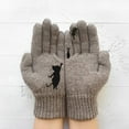thumbnail image 1 of EQWLJWE Ladies Woolen Gloves Autumn And Winter Outdoor Warm Cat Printing Gloves Gloves Holiday Clearance, 1 of 1