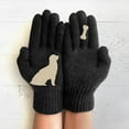 thumbnail image 1 of EQWLJWE Ladies Woolen Gloves Autumn And Winter Outdoor Warm Dog Bones Printing Gloves Gloves Holiday Clearance, 1 of 3