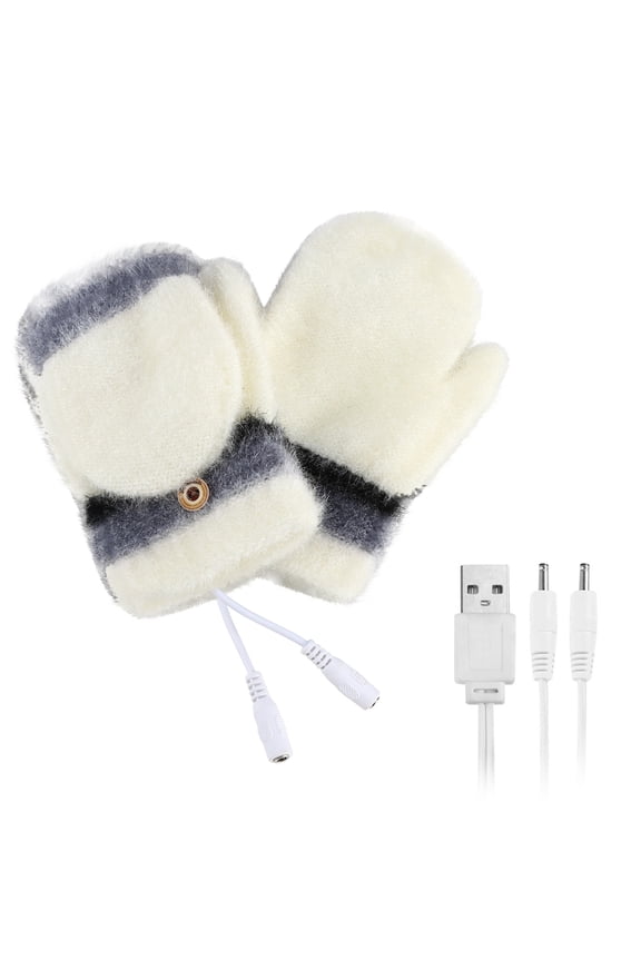 Laptop Women USB Heated Mitten Full&Half Finger Winter Warm Knit Hand Gloves Gloves Holiday Clearance