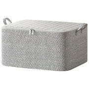 EQWLJWE Large Zipper Clothes Storage Bag with Lids Moving House Quilt Storage Box for Pillows Blankets