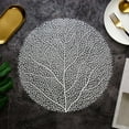 thumbnail image 1 of EQWLJWE Leaf Placemats Vinyl Table Place Mats, Hollow Out Modern Table Placemats Bulk Wipeable Dinner Table Decor Mats for Anniversary Dinner Kitchen Decorations, 1 of 5