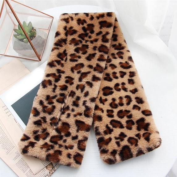 EQWLJWE Leopard Plush Women Winter Warm Scarf Fashion Thicken Grass Scarves Scarf Holiday Clearance
