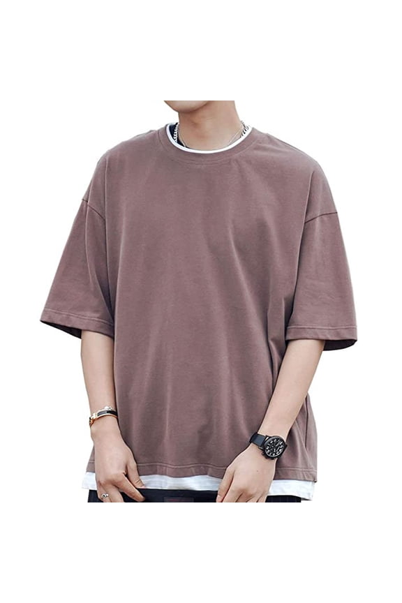 Loose Style Sleeve Shirts Fake Two-Piece Tops Tees Alternative Clothing Fashion Casual T-shirts