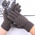 thumbnail image 1 of EQWLJWE Men Winter Warm Gloves Touchscreen Casual Stretch Thick Kinitted Windproof Gloves Five-Finger Gloves Gloves Holiday Clearance, 1 of 4