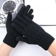 thumbnail image 1 of Honeeladyy Men Winter Warm Gloves Touchscreen Casual Stretch Thick Kinitted Windproof Gloves Five-Finger Gloves Gloves Holiday Clearance, 1 of 3