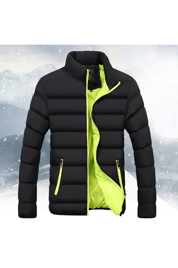 Men Winter Warm Slim Fit Thick Bubble Coat Casual Jacket Outerwear Men's Coat Jacket Holiday Clearance
