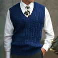 thumbnail image 1 of EQWLJWE Men's Fashion V Neck Winter Warm Outdoor Long Sleeve Knitted Sweater Vest Top Men's Sweater Holiday Clearance, 1 of 3