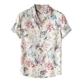 thumbnail image 1 of EQWLJWE Men's Hawaiian Shirt Short Sleeve Regular Fit Floral Shirts Casual Button Down Holiday Beach Aloha Shirts, 1 of 1