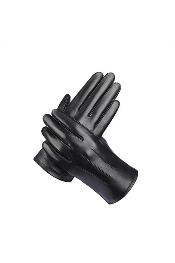 Men's Leather Gloves Black Driving Leather Gloves Winter Warm Gloves Gloves Holiday Clearance