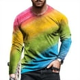 thumbnail image 1 of EQWLJWE Men's Short Sleeve Shirt Men Long Sleeve Printing Round Neck Pullover T Shirt Blouse, 1 of 3