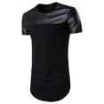 thumbnail image 1 of EQWLJWE Men's Short Sleeve Shirt Men Short Sleeve Patchwork Round Neck Pullover T Shirt Blouse, 1 of 3