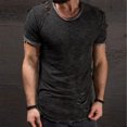 thumbnail image 1 of EQWLJWE Men's Short Sleeve Shirt Men's Fashion Retro Casual Solid Color Short Sleeve T Shirt Shirt, 1 of 3