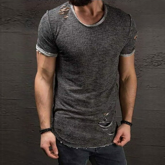 EQWLJWE Men's Short Sleeve Shirt Men's Fashion Retro Casual Solid Color Short Sleeve T Shirt Shirt