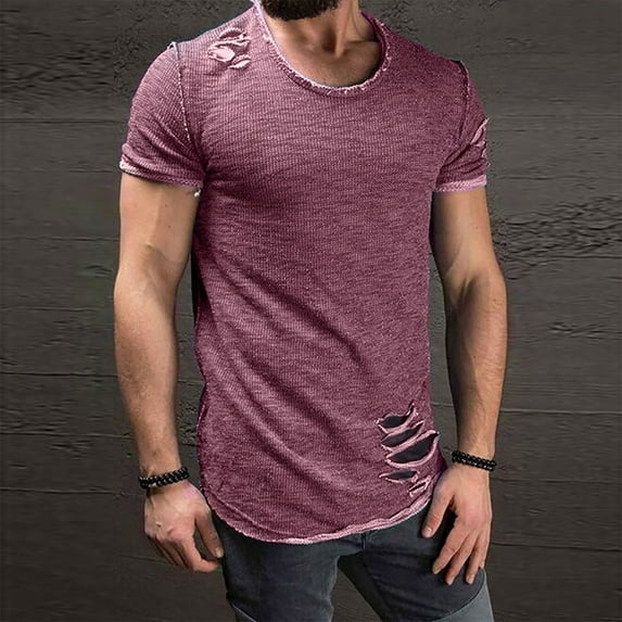 EQWLJWE Men's Short Sleeve Shirt Men's Fashion Retro Casual Solid Color Short Sleeve T Shirt Shirt