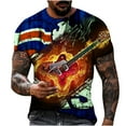 thumbnail image 1 of EQWLJWE Men's Short Sleeve Tee Men Casual Round Neck Cool Style 3D Digital Printing Pullover Fitness Sports Shorts Sleeves T Shirt Blouse, 1 of 4