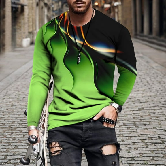 EQWLJWE Men's Short Sleeve Tee Men Fashion Casual Round Neck Pullover Printing Short Sleeve T Shirt Blouse